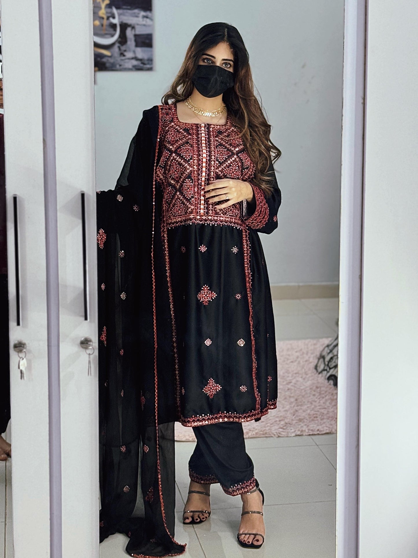 Balochi Kurta 3-Piece  (Unstitched/Stitched Both available)