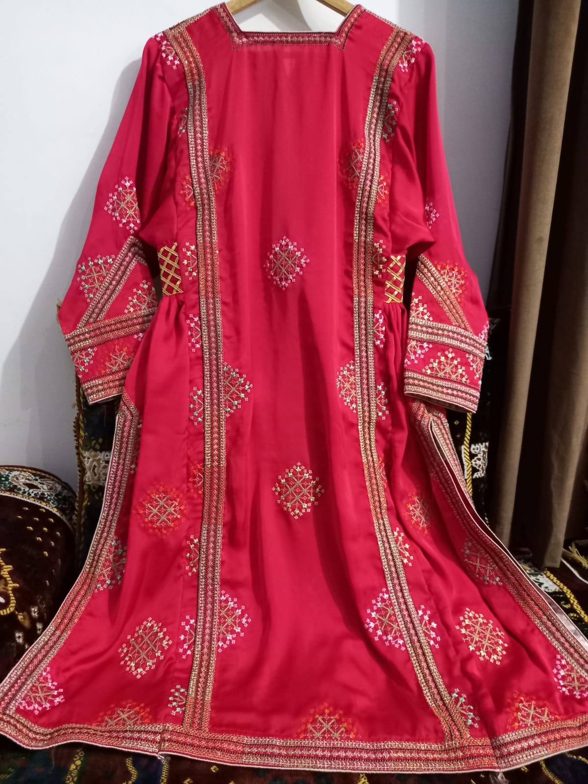 Balochi Kurta Pink 3-Piece  (Unstitched/Stitched Both Available)