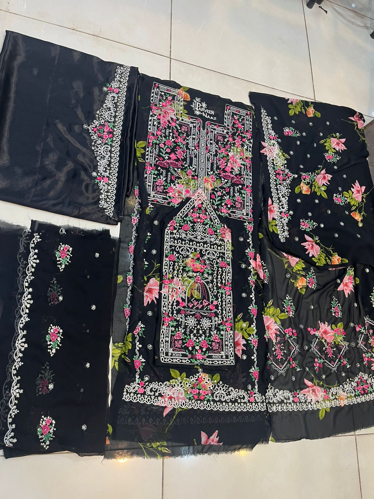 Balochi Dress ChikanKari Black