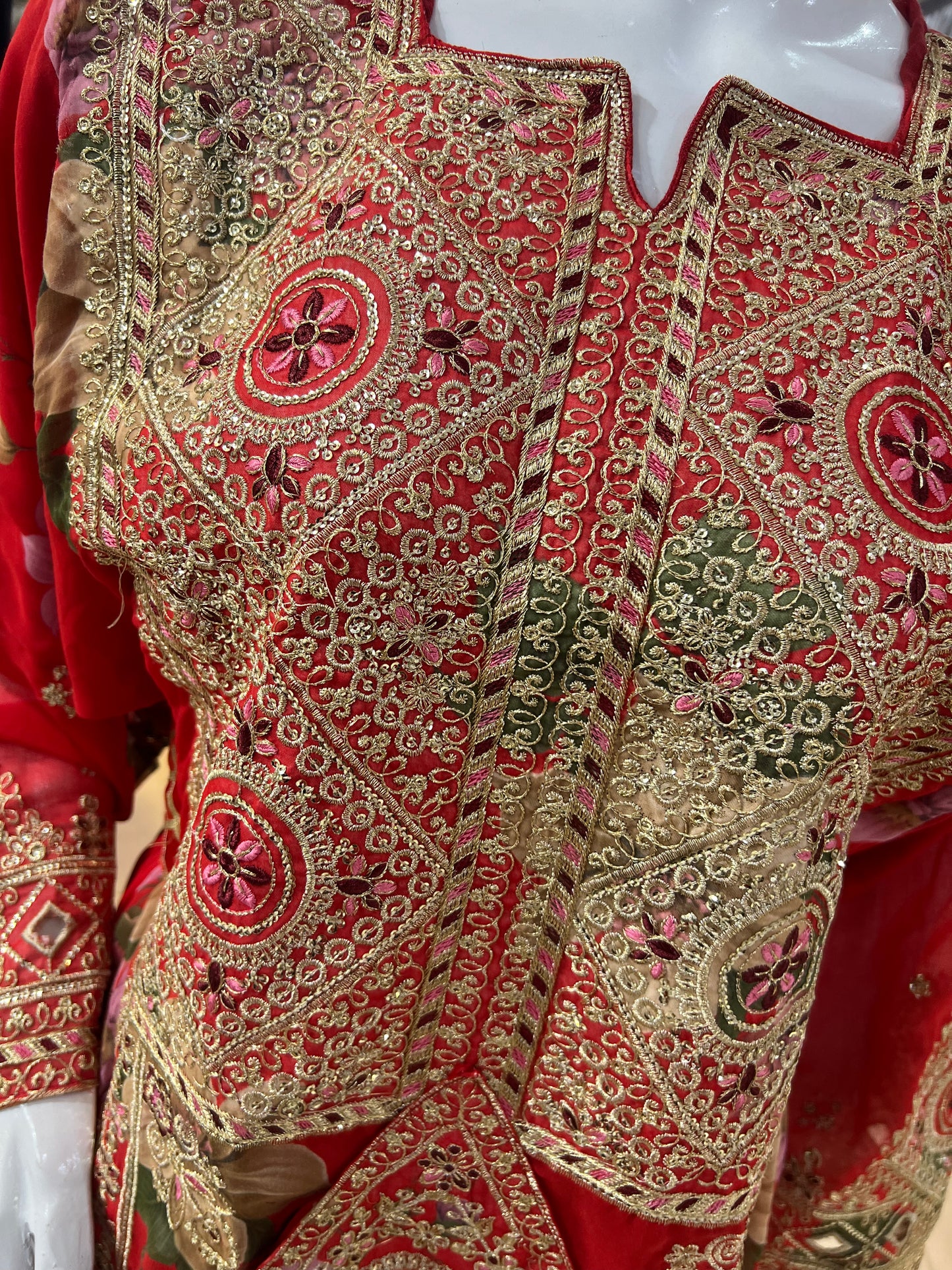 Balochi Formal Dress Red
