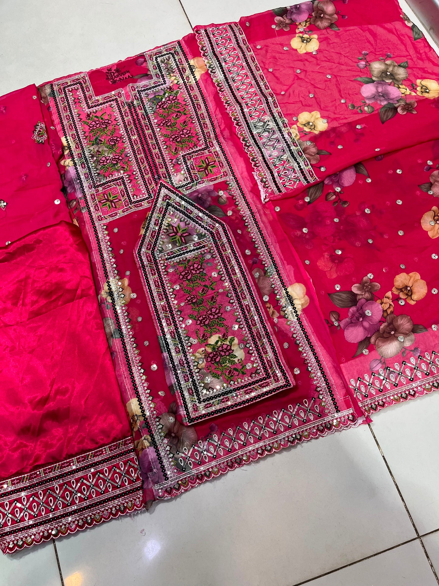 Balochi Dress Chiken kari Voile