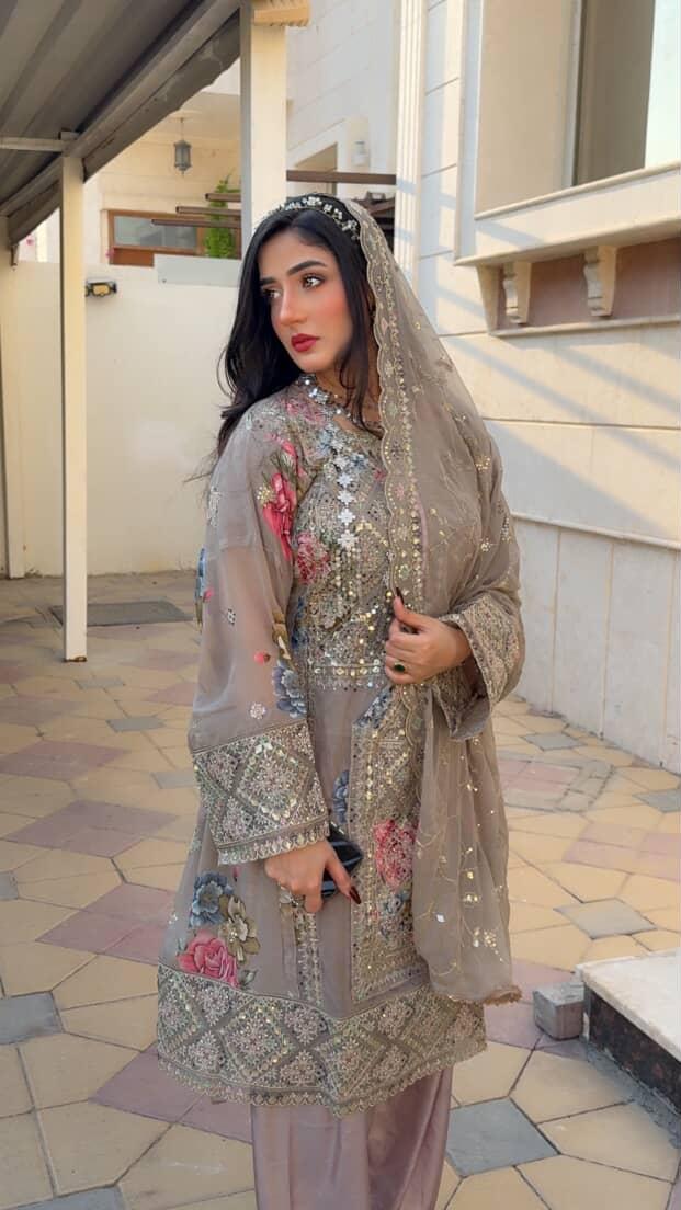 Balochi Formal Dress Grey