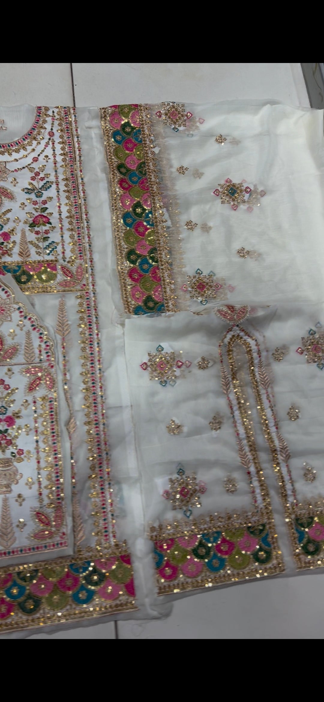 Balochi Dress White Shafoon
