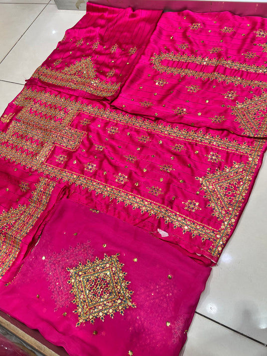 Balochi Kurta Mahrang Fabric 3 pcs (Unstitched/Stitched Both available)