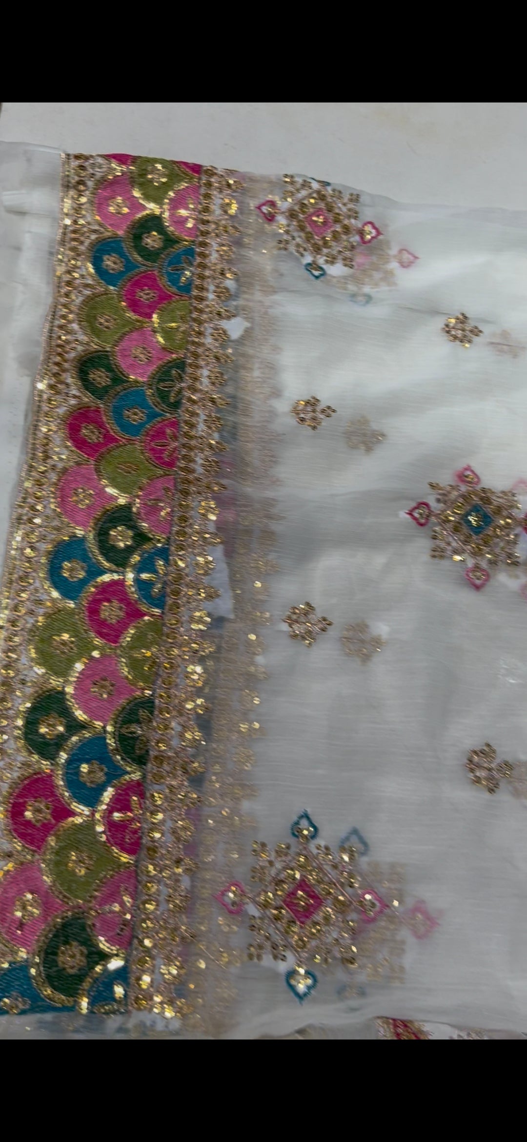 Balochi Dress White Shafoon