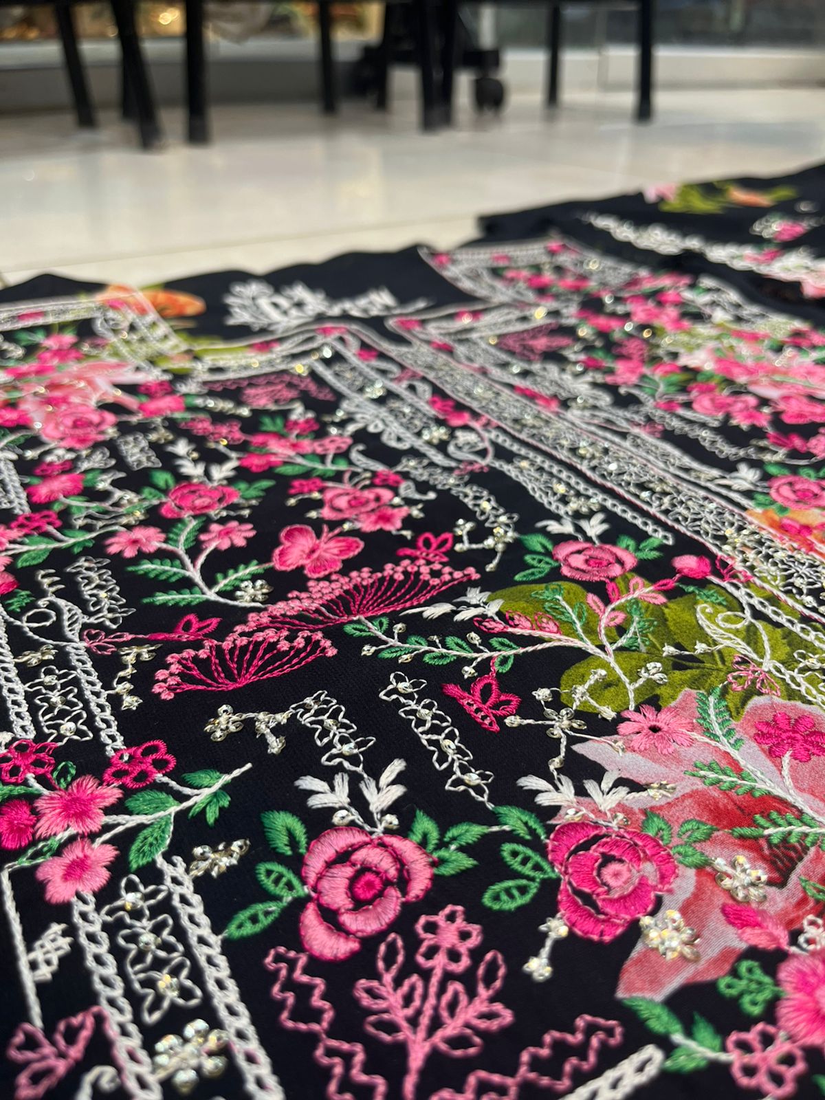 Balochi Dress ChikanKari Black