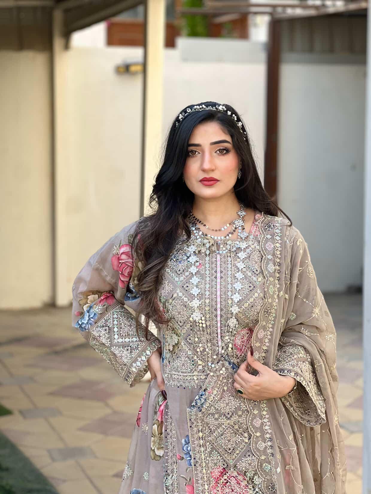 Balochi Formal Dress Grey