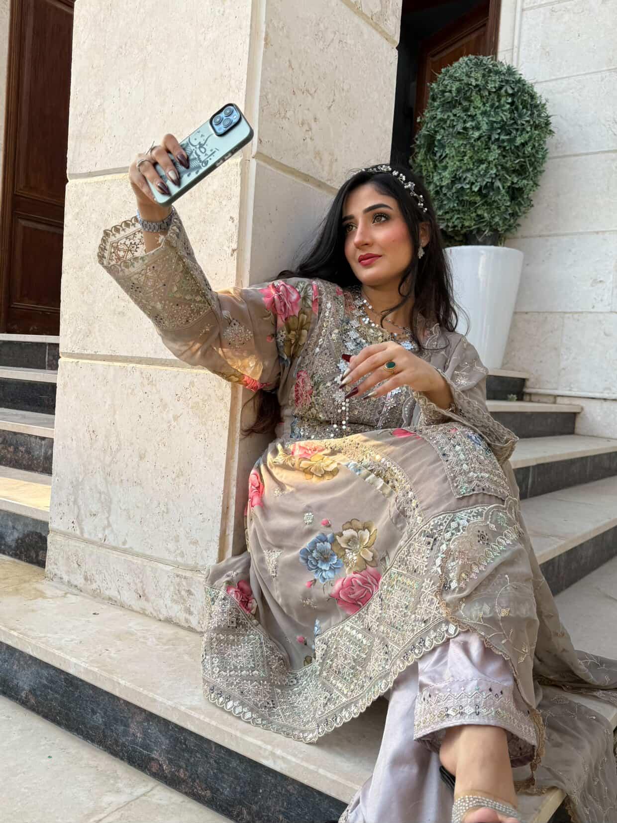 Balochi Formal Dress Grey