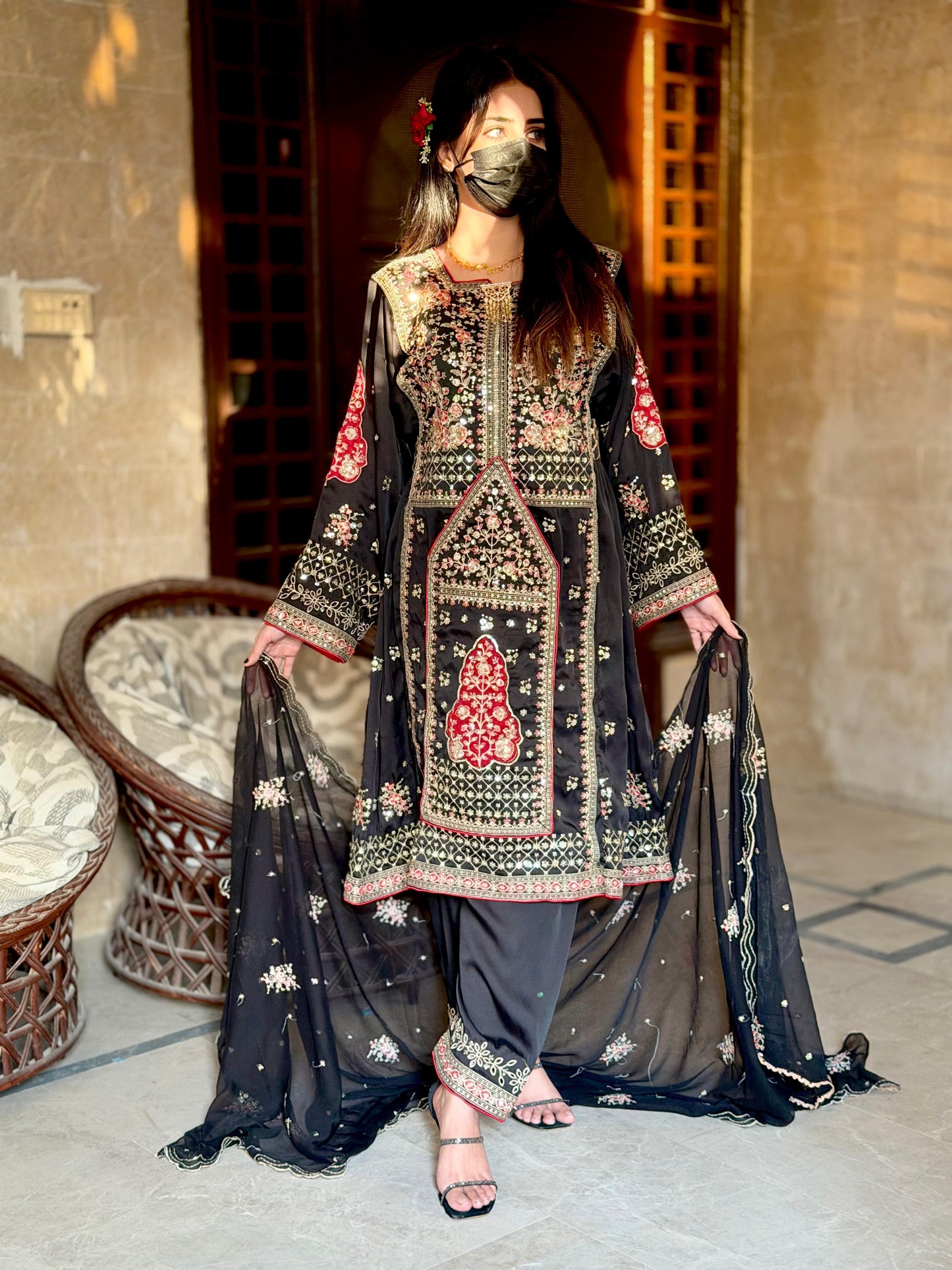 Balochi Formal Dress Black D#3