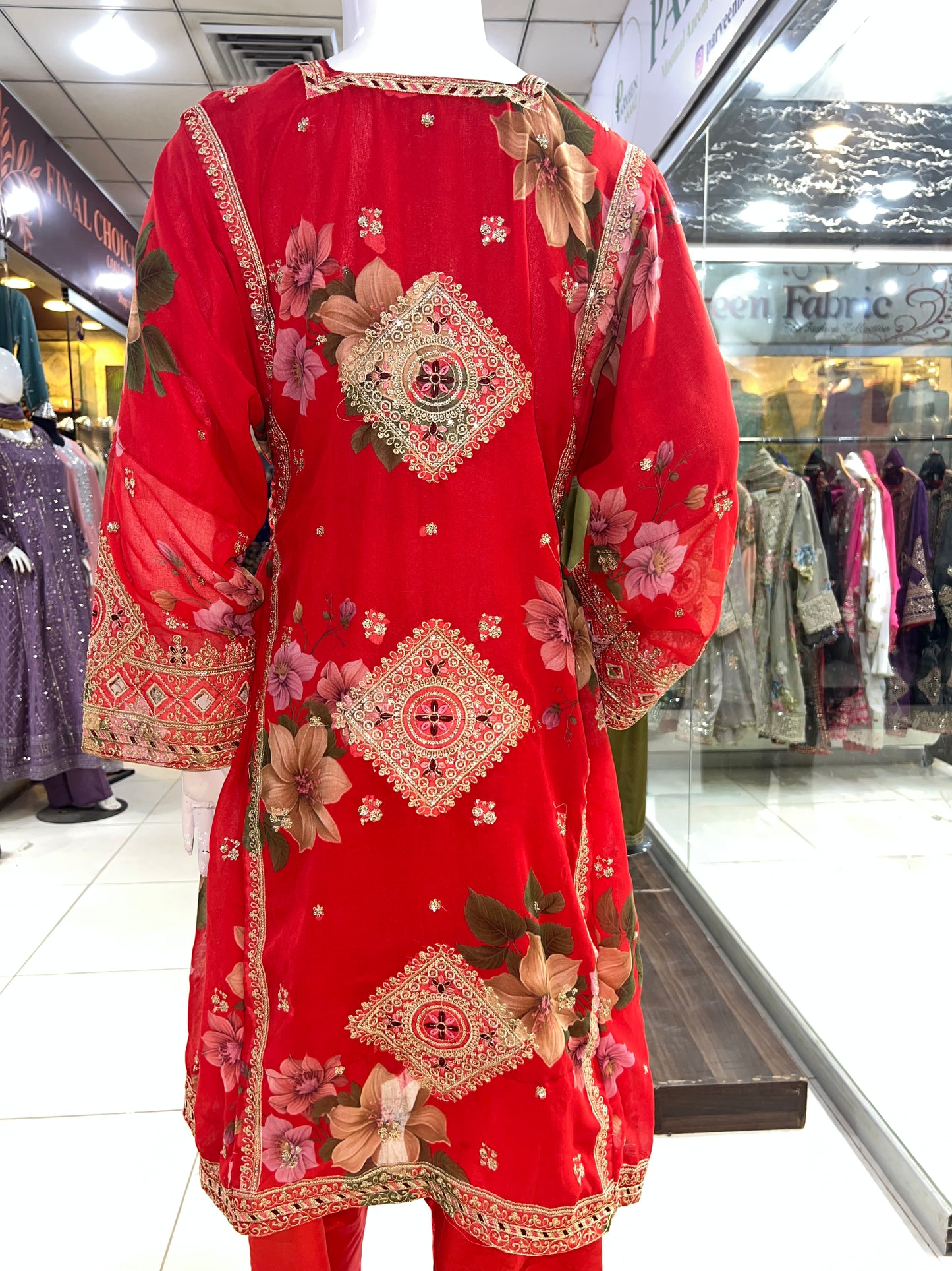 Balochi Formal Dress Red