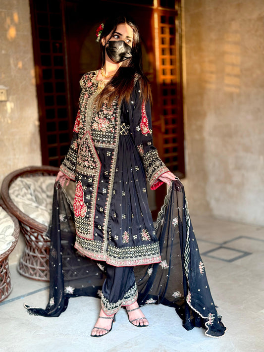 Balochi Formal Dress Black D#3