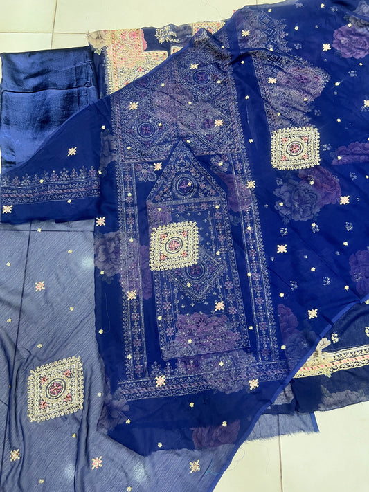 Balochi Formal Dress Navy Blue