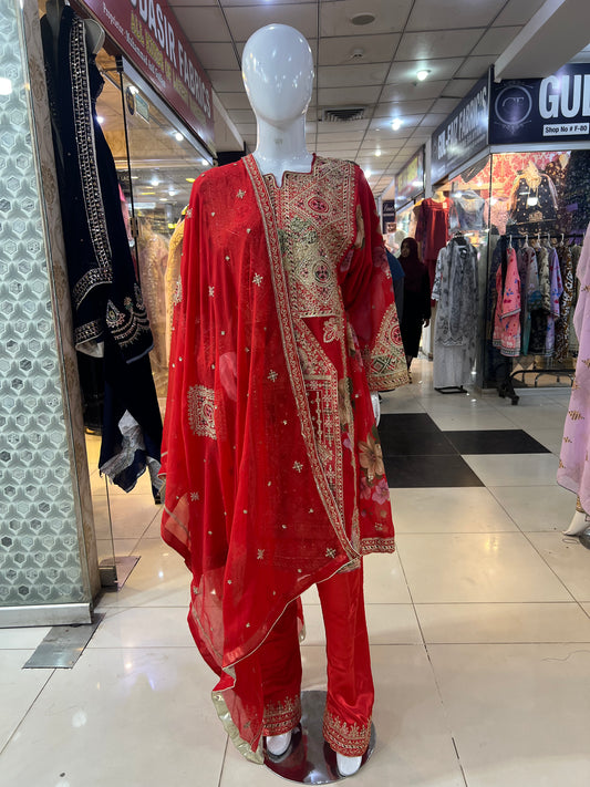 Balochi Formal Dress Red
