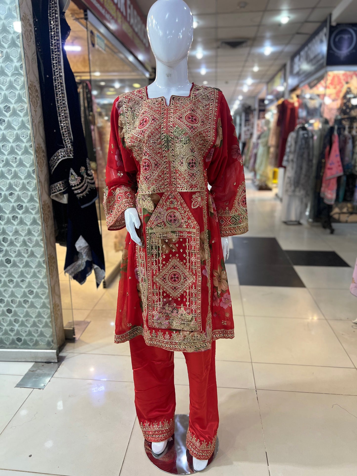 Balochi Formal Dress Red
