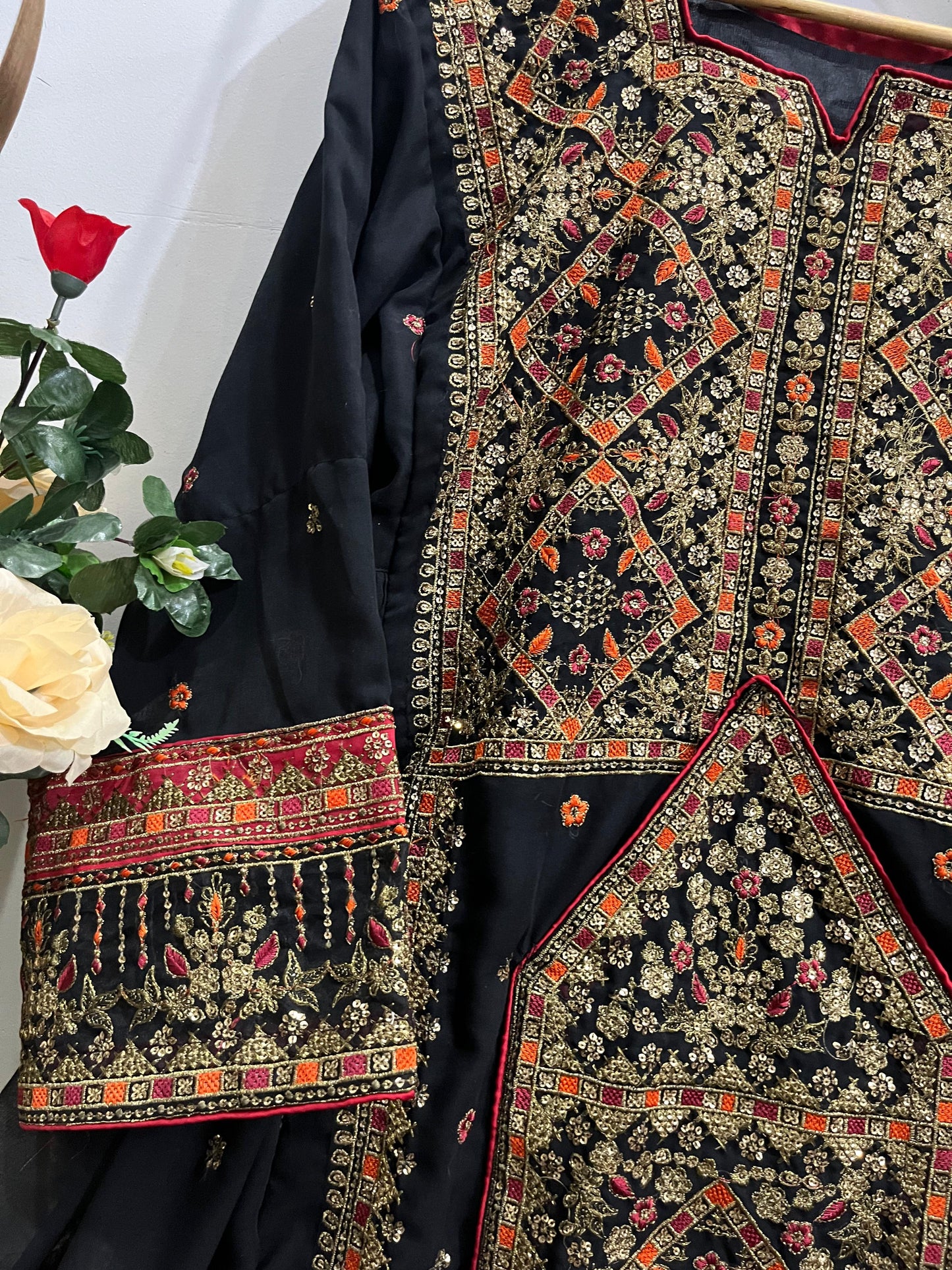 Balochi Formal Dress Black by Moomal Manahil