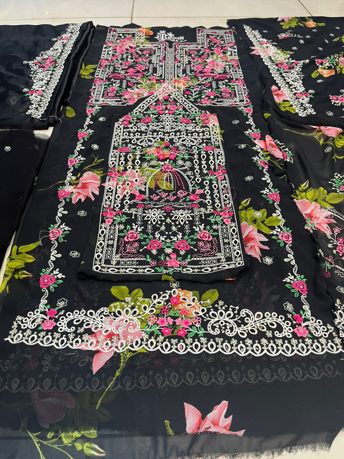 Balochi Dress ChikanKari Black