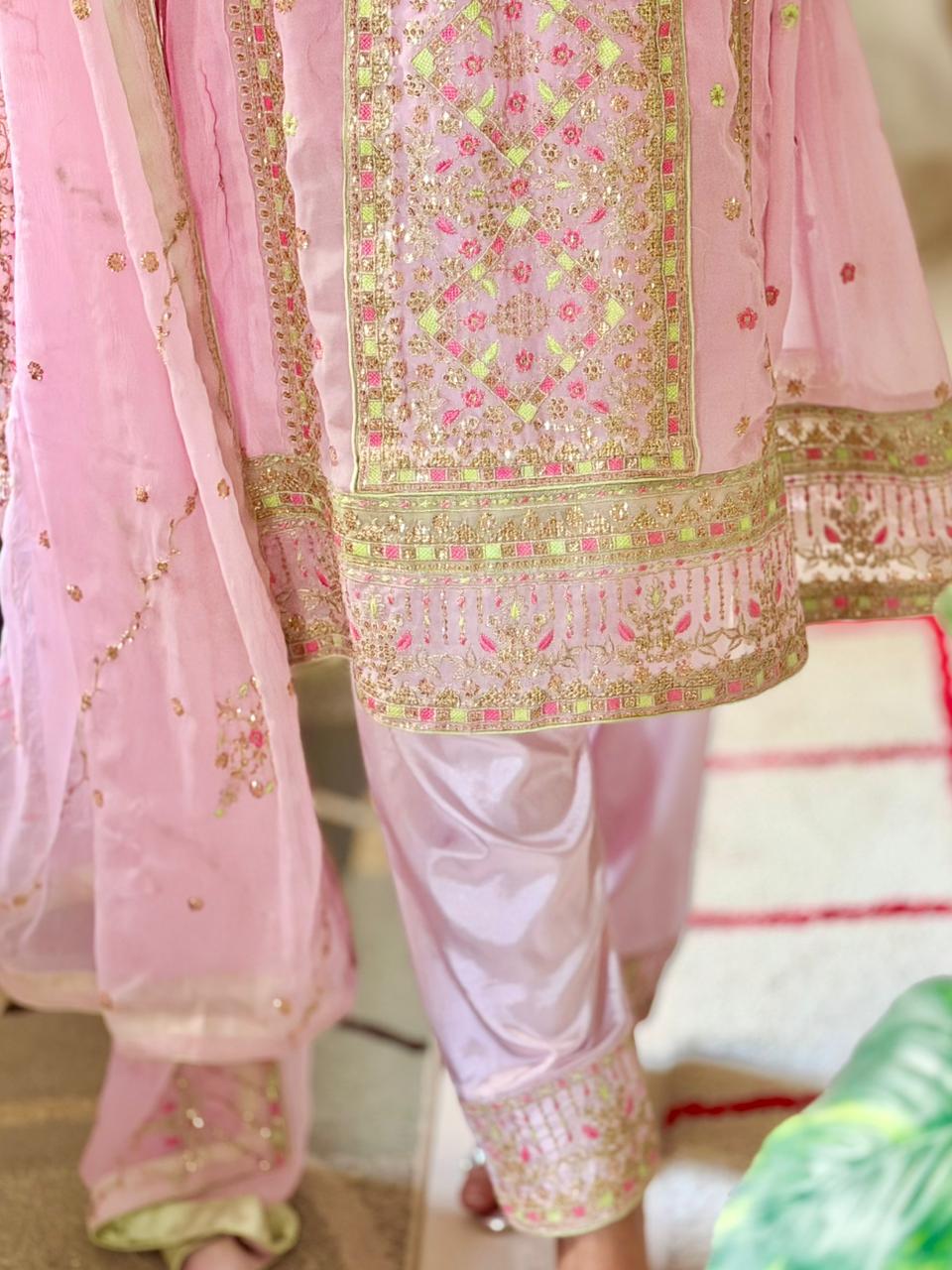 Balochi Formal Dress T Pink by Moomal Manahil