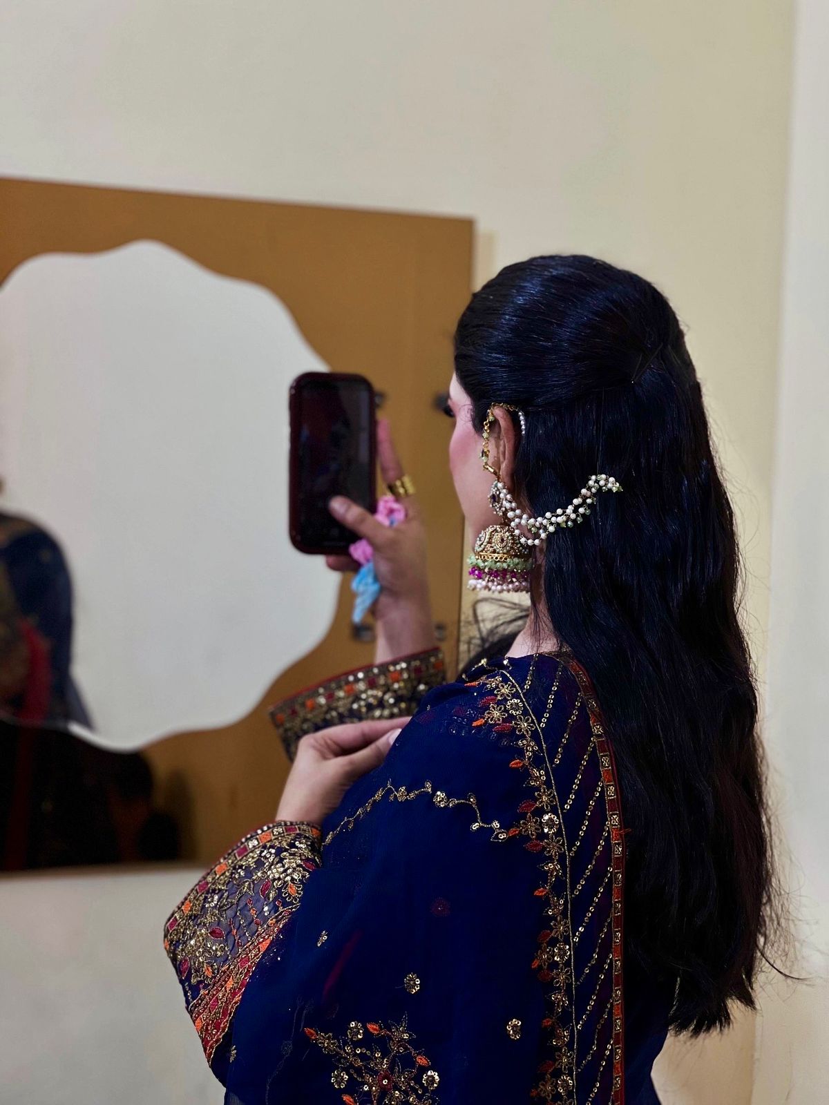 Balochi Formal Dress Navy Blue by Moomal Manahil