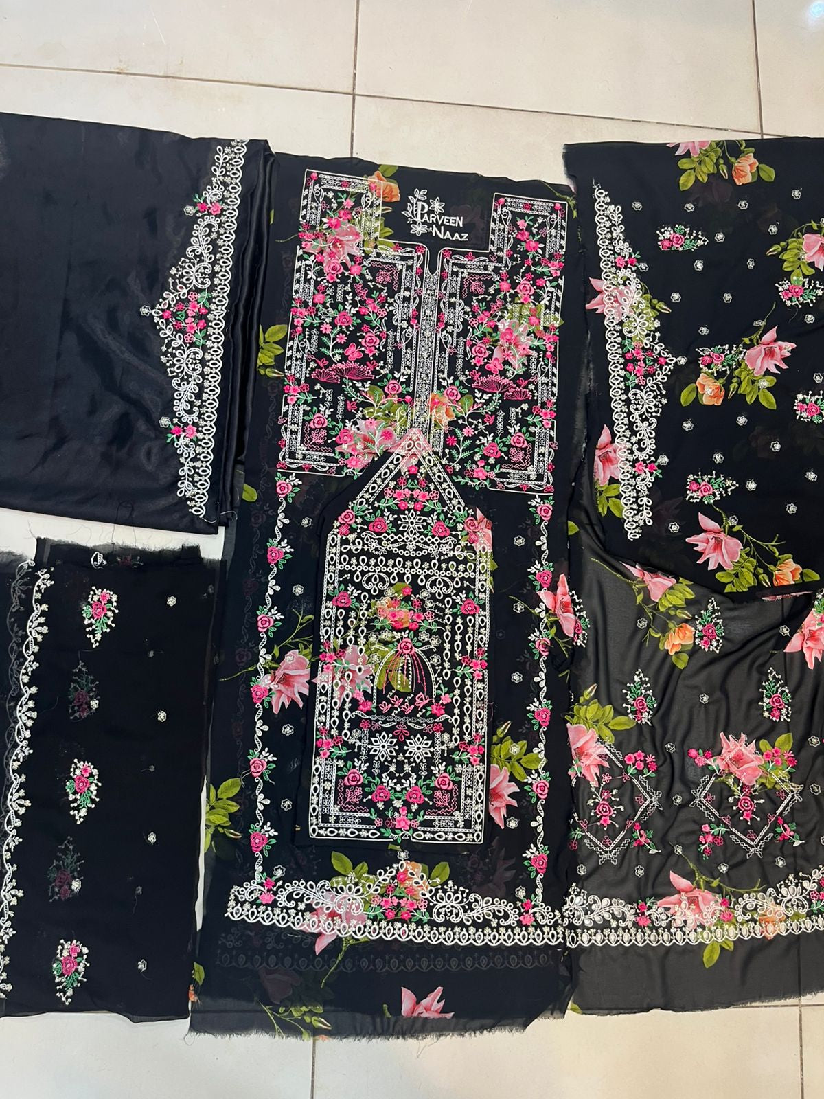 Balochi Dress ChikanKari Black