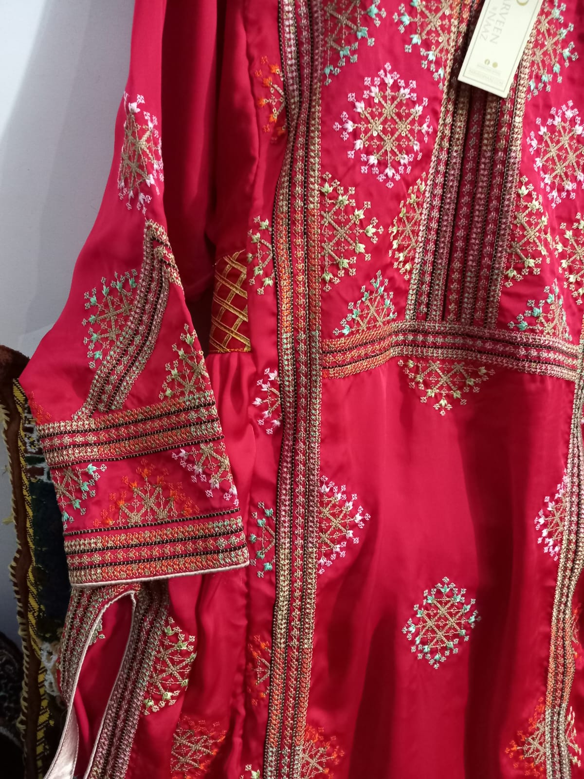 Balochi Kurta Pink 3-Piece  (Unstitched/Stitched Both Available)