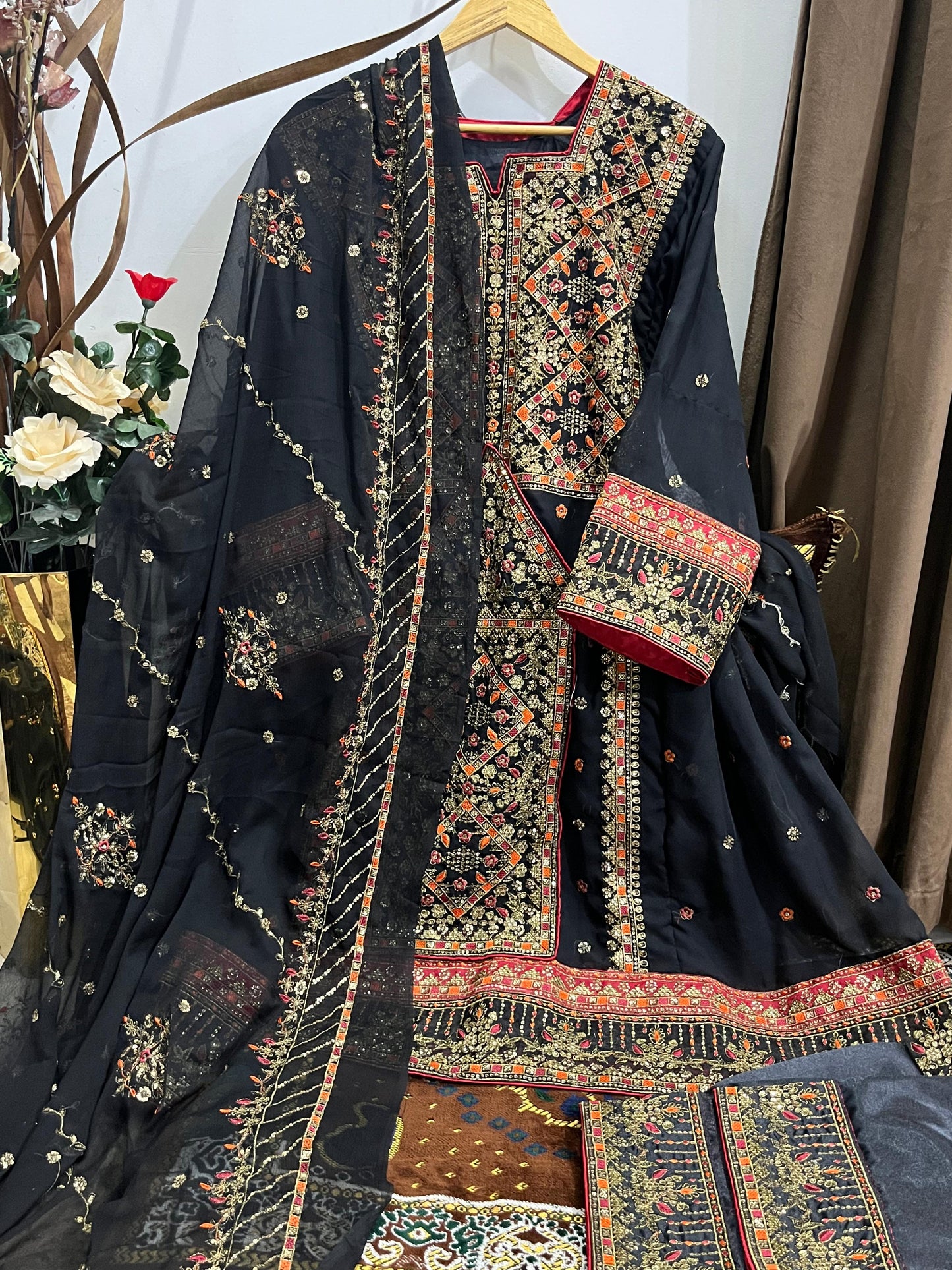 Balochi Formal Dress Black by Moomal Manahil