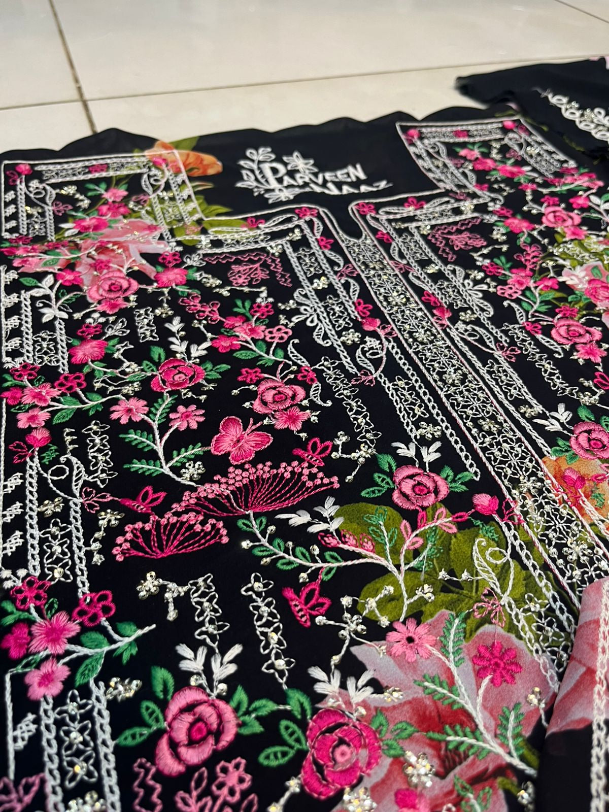 Balochi Dress ChikanKari Black