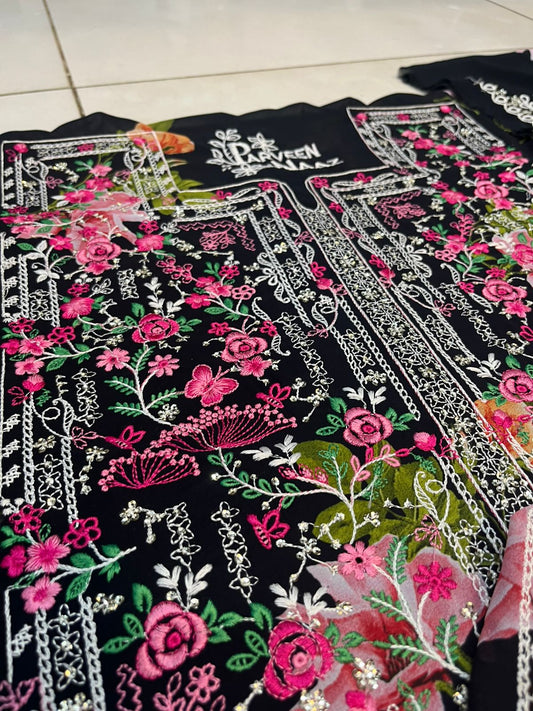 Balochi Dress ChikanKari Black